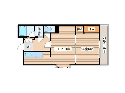 アビタシオン111ビル(1LDK/3階)の間取り写真