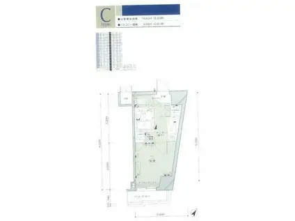 ルーブル白金高輪(1K/14階)の間取り写真