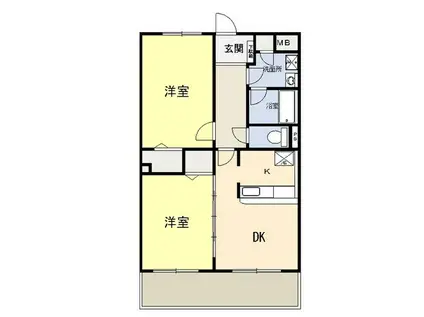 サンパティーク(2LDK/2階)の間取り写真