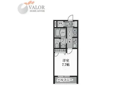 TS GARDEN川崎大師I棟(1K/2階)の間取り写真