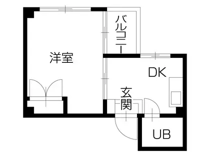 シティハイツ助任(1DK/3階)の間取り写真