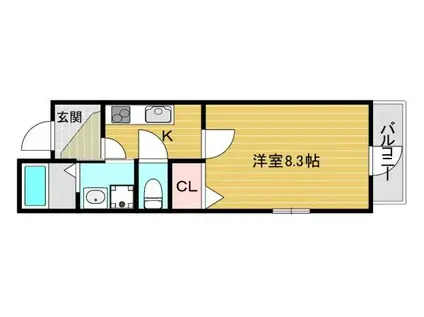 F NORMALIS SEAM(1K/4階)の間取り写真