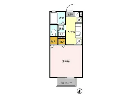 メゾンボナール(1K/2階)の間取り写真