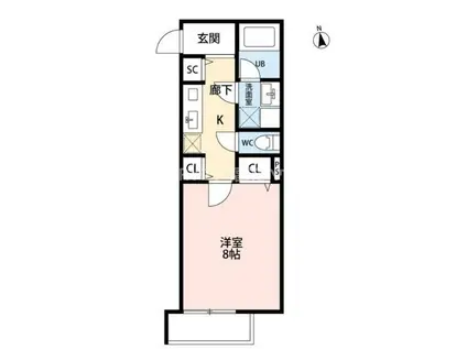 鶴見区鶴見3丁目アパート(1K/1階)の間取り写真