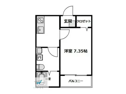 AUG I(1K/2階)の間取り写真