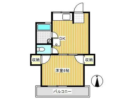 ひかりハイツ(1DK/3階)の間取り写真