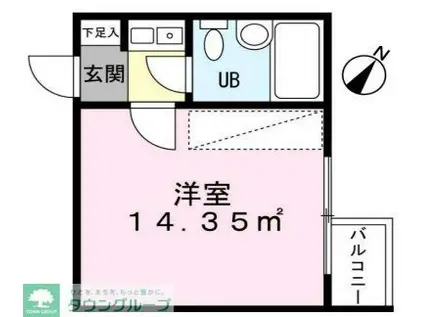大つかハイツ(ワンルーム/2階)の間取り写真