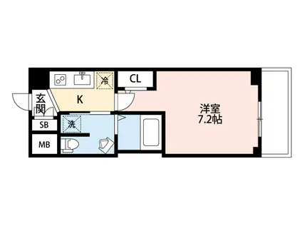 ラシーヌ天王寺町南(1K/8階)の間取り写真
