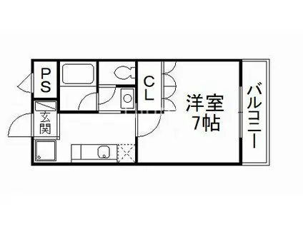 プレリュード(1K/1階)の間取り写真