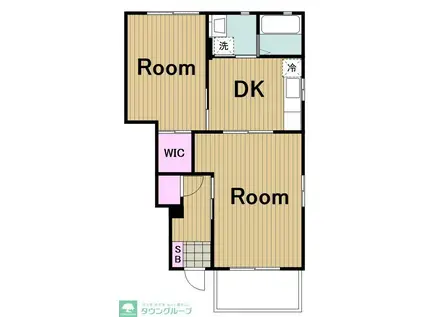 イースタンパレス大倉山(2DK/1階)の間取り写真