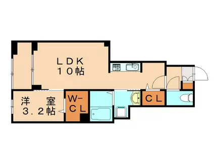 ラポールIV(1LDK/1階)の間取り写真