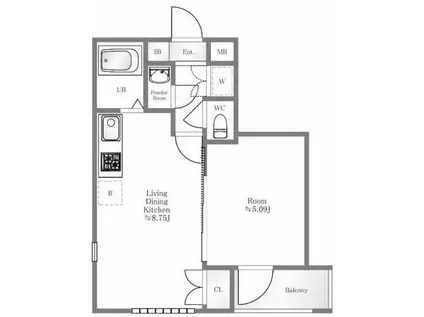 パレ・ホームズ新橋(1LDK/3階)の間取り写真