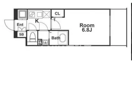 エスリード新福島(1K/4階)の間取り写真