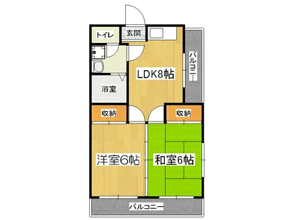 デア・ゼー12(2LDK/3階)の間取り写真