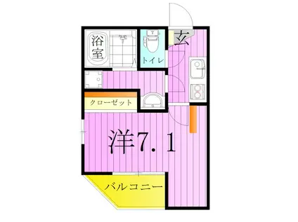 ピークヴィレ青井(1K/3階)の間取り写真