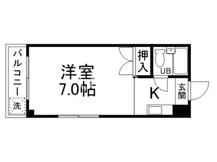 バルーンクラブⅡ(1K/3階)の間取り写真
