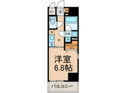 プレミアム黒川(1K/6階)の間取り写真