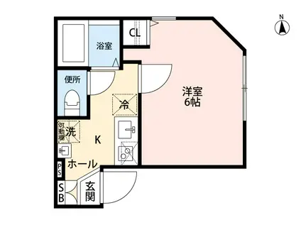 グランクオール北綾瀬(1K/1階)の間取り写真