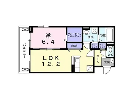 ラソルティ(1LDK/2階)の間取り写真