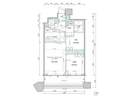 パークタワー勝どきサウス(2LDK/4階)の間取り写真