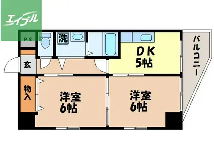 フォーサイト千歳(2DK/4階)の間取り写真