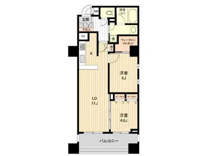 HF銀座レジデンスイースト/HF銀座レジデンスイースト(2LDK/2階)の間取り写真