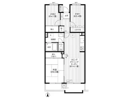 アルタイル平和台(3LDK/3階)の間取り写真