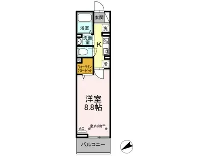 CHARME CERISIER(1K/2階)の間取り写真