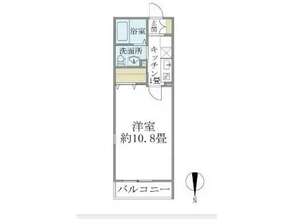 エルスタンザ北綾瀬DUEX(1K/3階)の間取り写真
