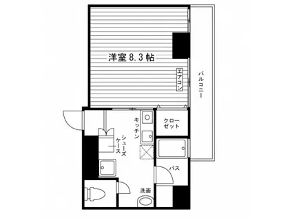 セドナ一橋(1K/3階)の間取り写真
