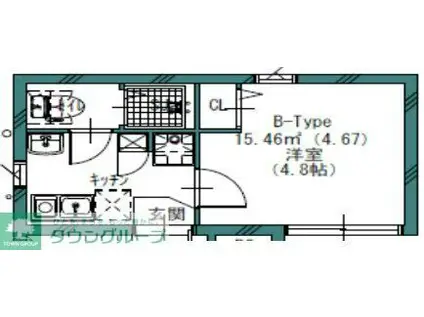 GREW高円寺レジデンス (1K/1階)の間取り写真