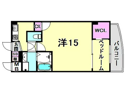 セレニテ甲子園I(1DK/4階)の間取り写真