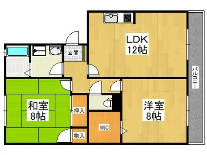 メゾンボナール(2LDK/1階)の間取り写真