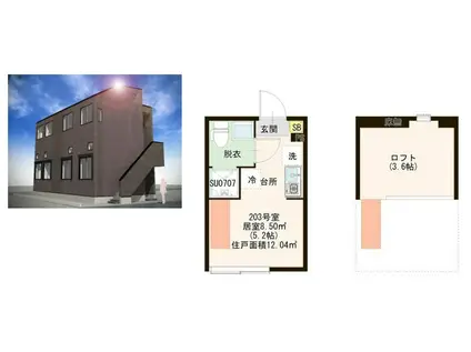 パストラルときわ台(ワンルーム/2階)の間取り写真