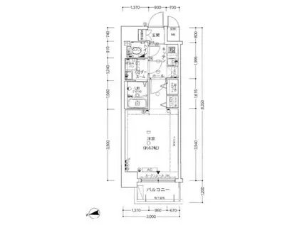 サムティ中之島ウエスト(1K/7階)の間取り写真