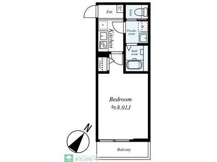 GRADUS桶川II(1K/1階)の間取り写真