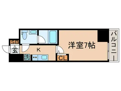 ジェノヴィア金町(1K/2階)の間取り写真