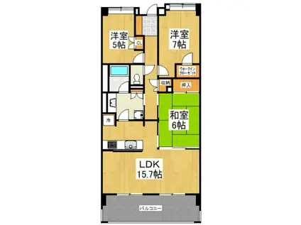 ライオンズ久米川美彩の社(3LDK/2階)の間取り写真