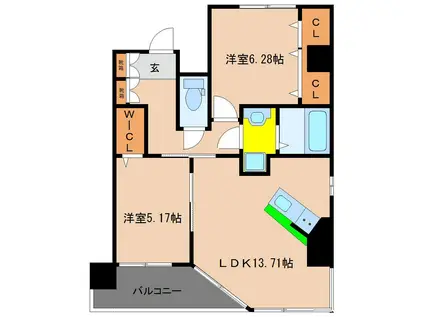 KO OLINA D コオリナD(2LDK/2階)の間取り写真