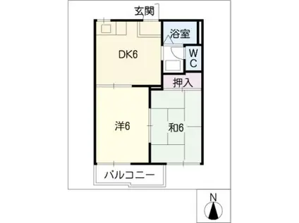 フォーブル虹(2DK/1階)の間取り写真