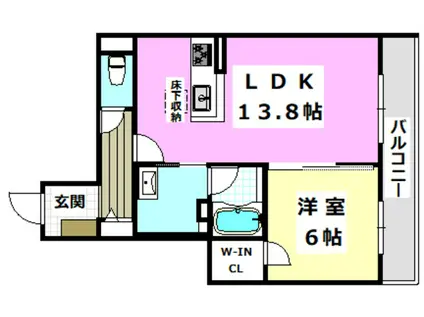 MAISON DE PERLE(1LDK/1階)の間取り写真