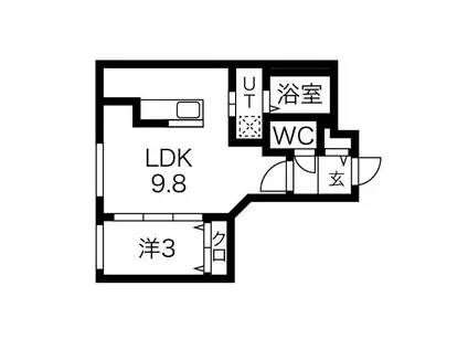 PRECIOUS KOTONI (1LDK/2階)の間取り写真