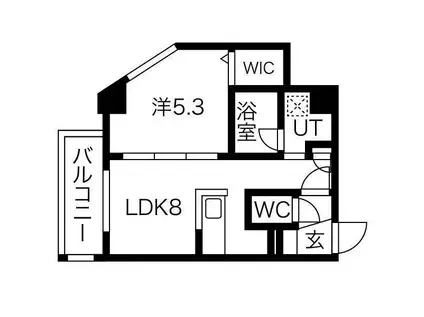 クラッセ北大前(1LDK/1階)の間取り写真