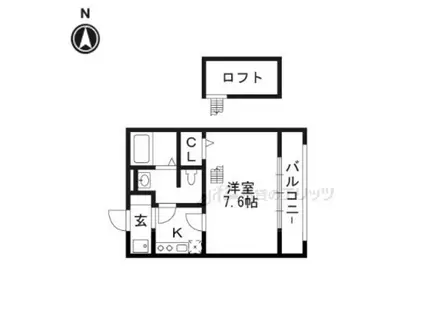 アンサンブル高槻(1K/2階)の間取り写真