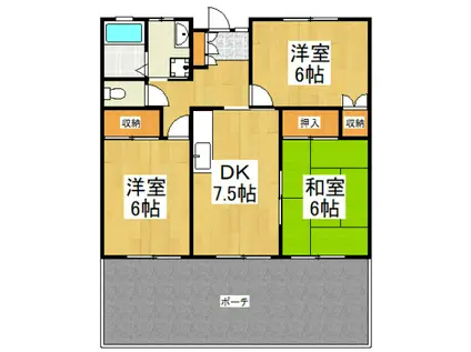 サンレイク北山(3DK/1階)の間取り写真