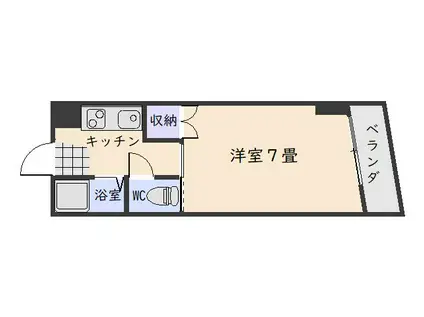 クロノスビル(1K/4階)の間取り写真