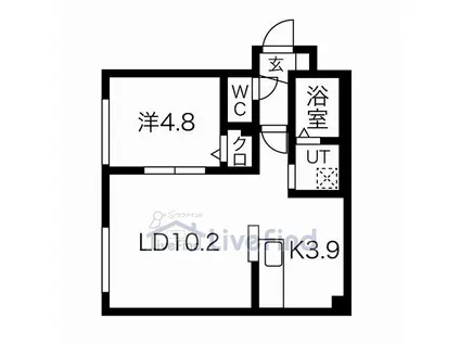ヴィラNK1(1LDK/1階)の間取り写真