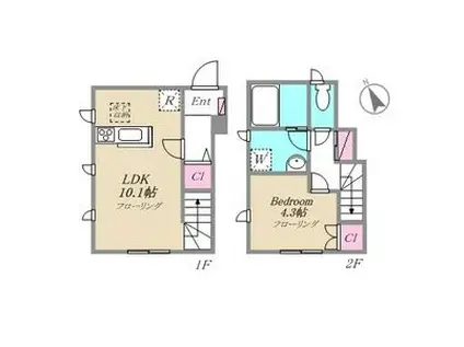 TERRACE・TAMIAS(1LDK/1階)の間取り写真