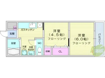 TOUSENSYA(2K/2階)の間取り写真