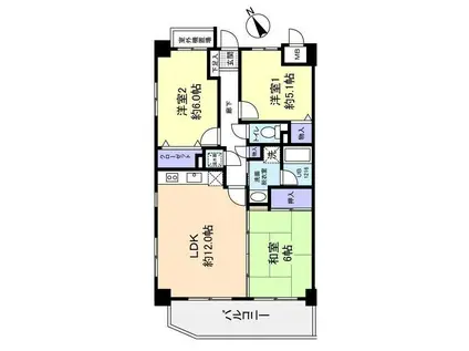 ハーモニー中須(3LDK/7階)の間取り写真